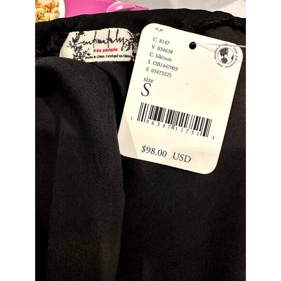 Free People Night Owl Tie Back Slip Dress Black S - Picture 14 of 15